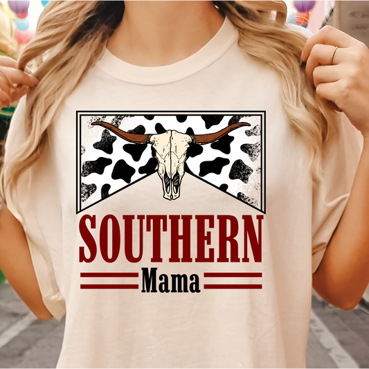 Southern Mama - Cow Print - Nashville T-Shirt