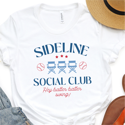 Sideline Social Club - Hey Batter Batter - Swing - Colored -  Baseball Graphic Tshirt