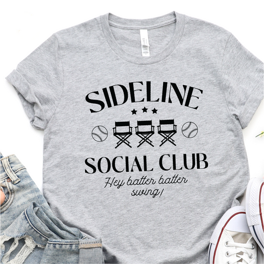 Sideline Social Club - Hey Batter Batter - Swing - Black -  Baseball Graphic Tshirt