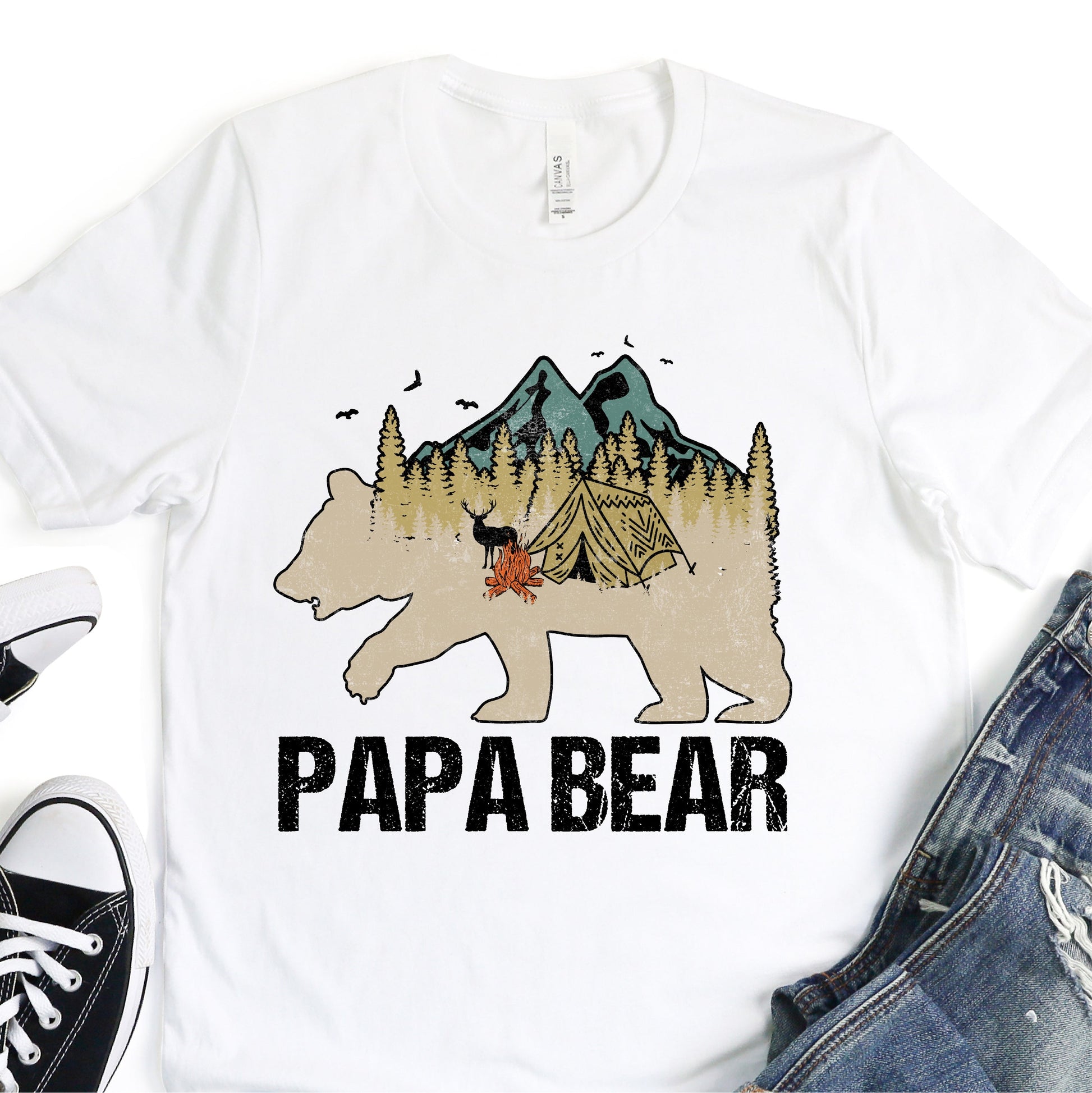 Papa Bear - Father's Day Graphic T-Shirt - T-shirt T-Shirt For Dad Nashville Design House