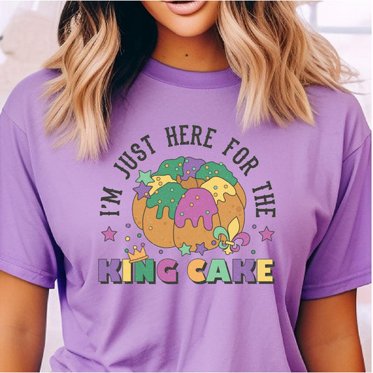 I'm Just Here For The King Cake, Mardi Gras DTF Transfer Print, T-Shirt Transfer - Nashville Design House