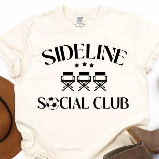 Sideline Social Club - Black Print -  Soccer Graphic Tshirt - Soccer T-shirt Tshirt