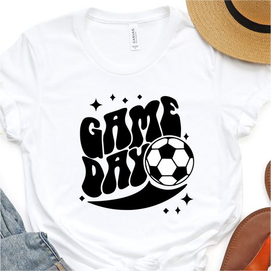 Retro Soccer Game Day - Black Print - Soccer Graphic Tshirt - Soccer T-shirt Tshirt