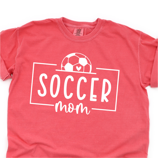 Soccer Ball and Heart - Soccer Mom - White Print - Soccer T-shirt Tshirt