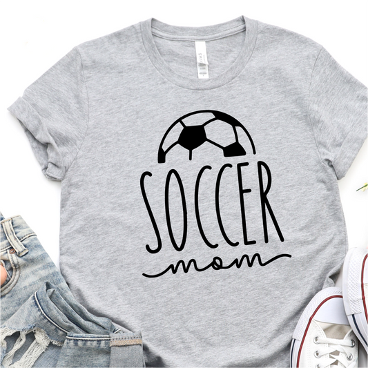 Soccer Ball Mom - Black Print - Soccer T-shirt Tshirt