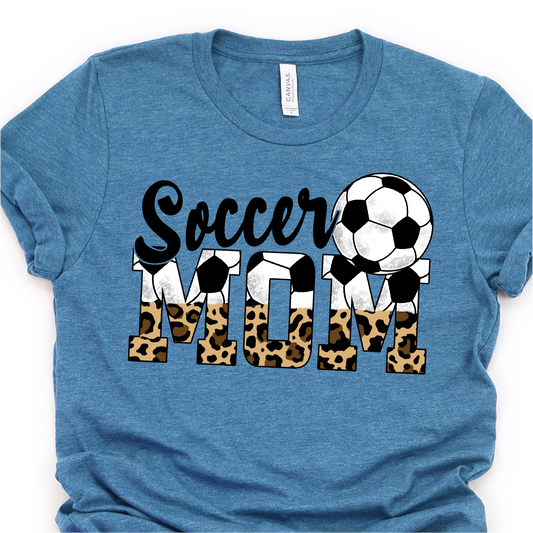 Soccer Ball and Leopard - Soccer Mom - Soccer T-shirt Tshirt