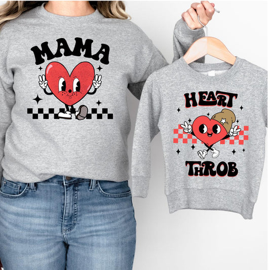 Heart Throb Mama + Son DTF Valentine Transfer for T-shirts - Nashville Design House